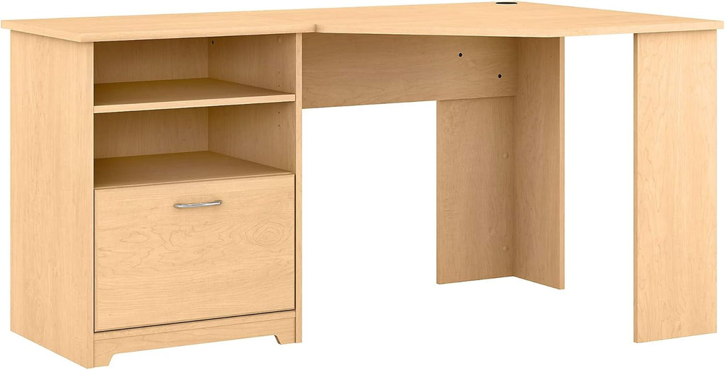Corner Desk with Storage, 60W, Ash Gray Y979183