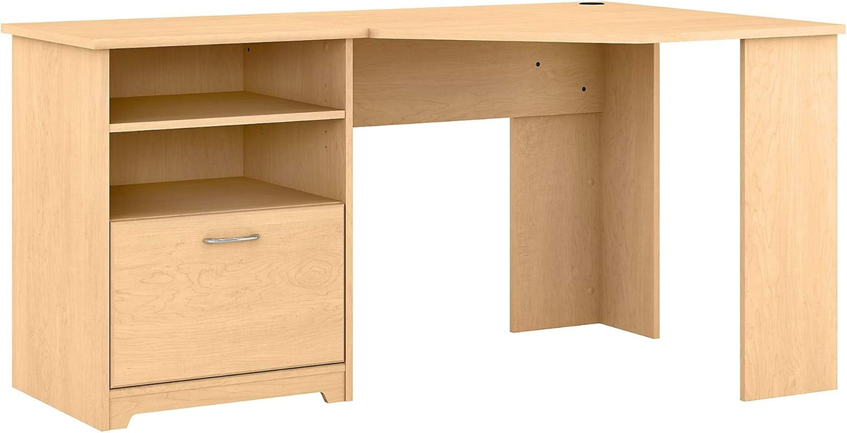 Corner Desk with Storage, 60W, Ash Gray Y979183