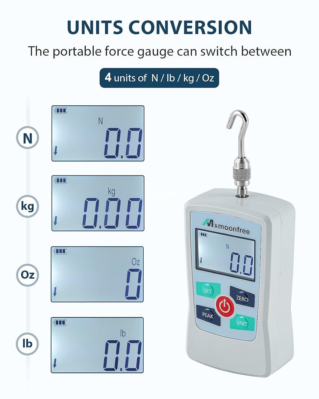 300N Digital Force Gauge Push Pull Gauge Portable Force Meter with Storage Case X749628