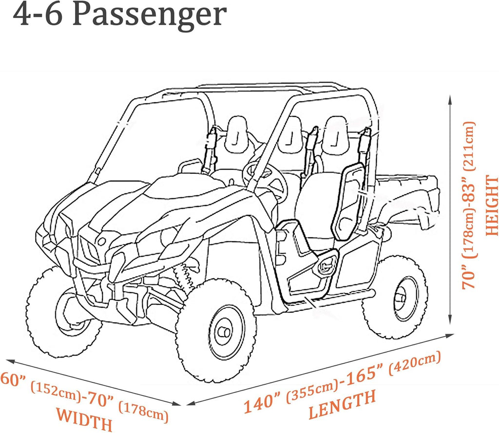420D Waterproof Oxford Fabric UTV Cover with Storage Bag M 114’’x65’’x75’’ N327