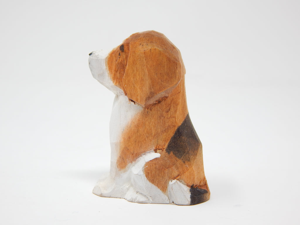 Beagle Dog Puppy Figurine Wooden Carving Z3171
