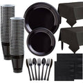 Black Plastic Tableware Kit for 100 Guests R7268