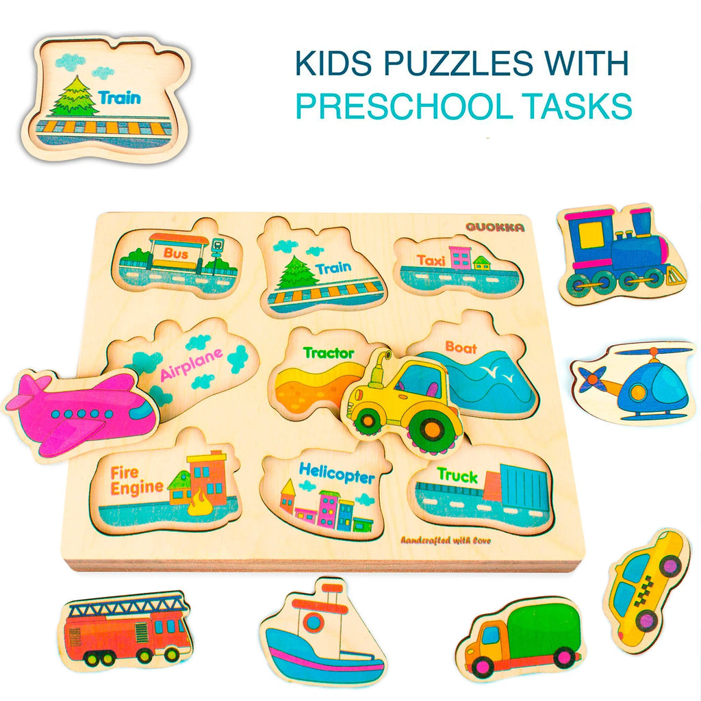 6 Pcs Wooden Puzzles for Toddlers K993315