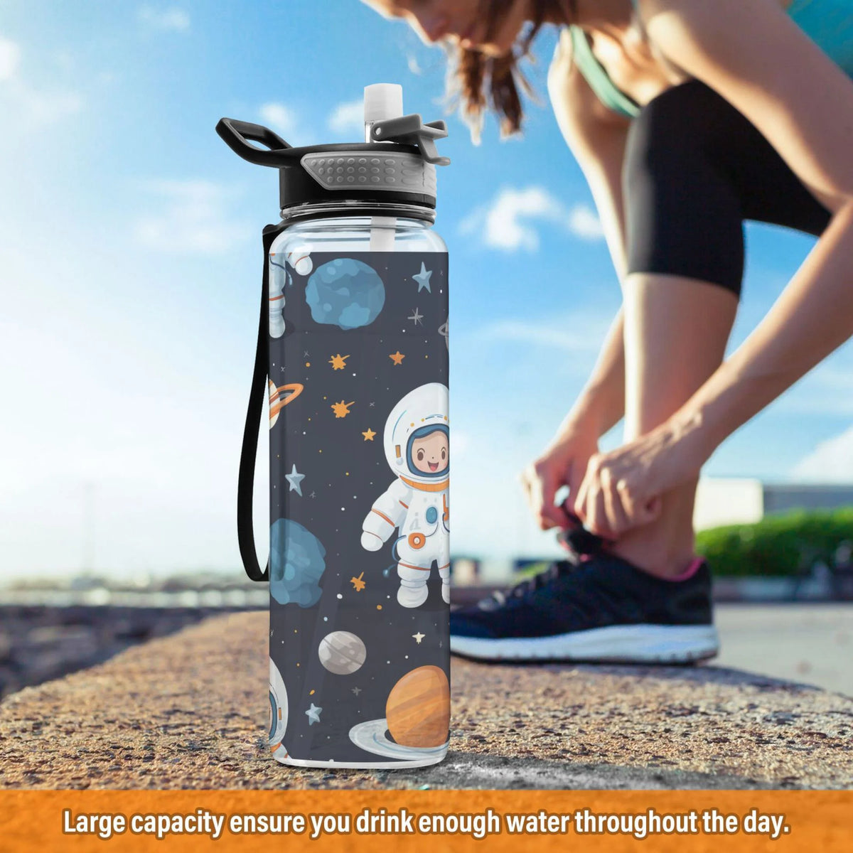 Clear Tritan 32oz Water Bottle with Straw D6595
