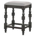 Dark Gray and Light Gray Backless Wooden Barstools (Set of 2) J720613