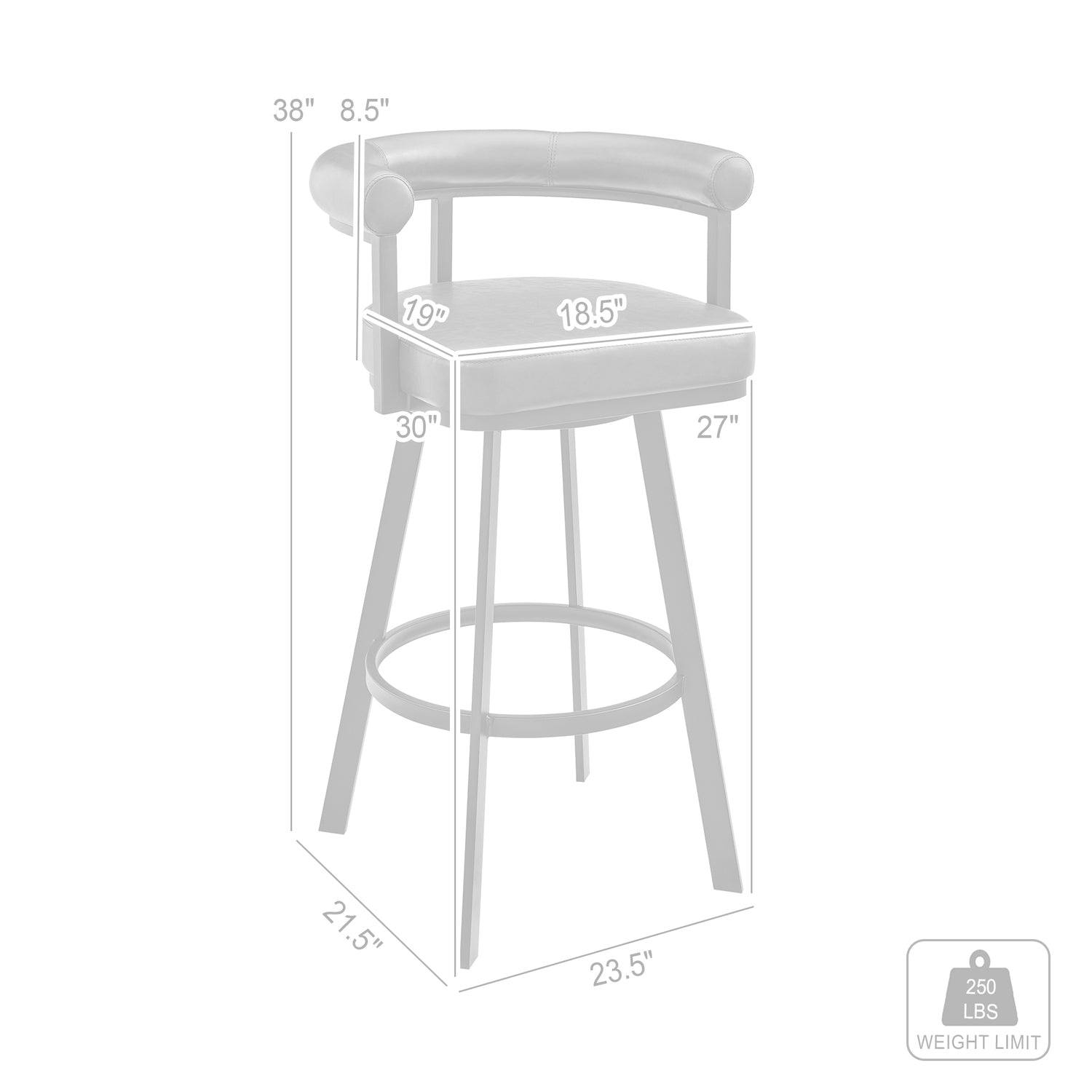 Gray/Chrome Swivel Bar Stool T6231