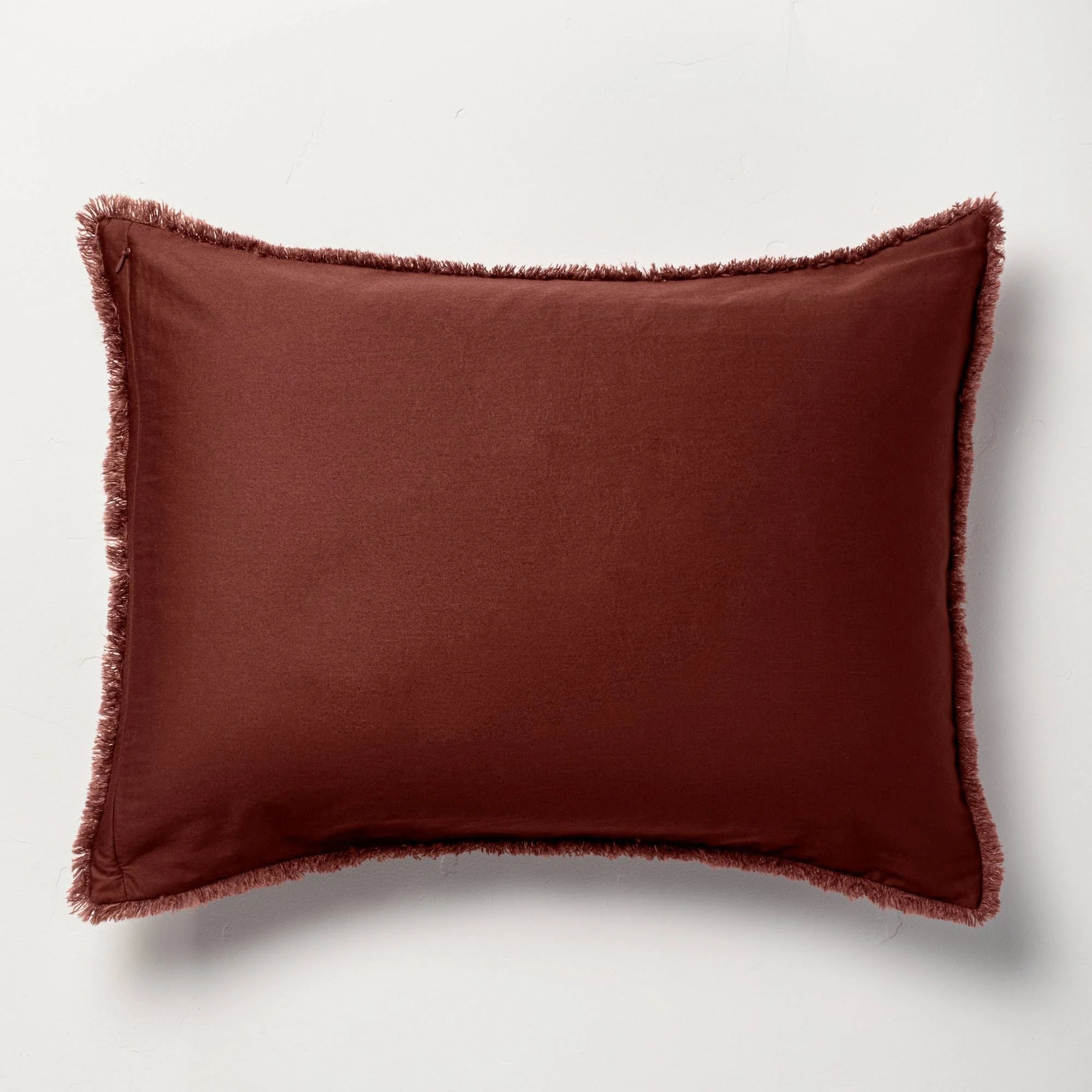 Dark Clay Heavyweight Linen Blend Duvet Cover & Sham Set D17945