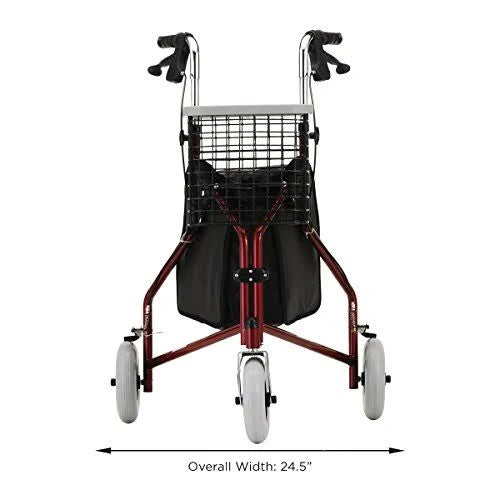 Red 3-Wheeled Rollator Walker R667120