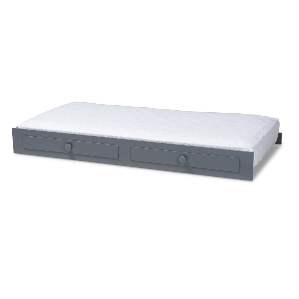 Gray Finished Wood Twin Size Trundle W381