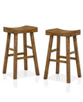 Brown Saddle Bar Stool, Set of 2 X443