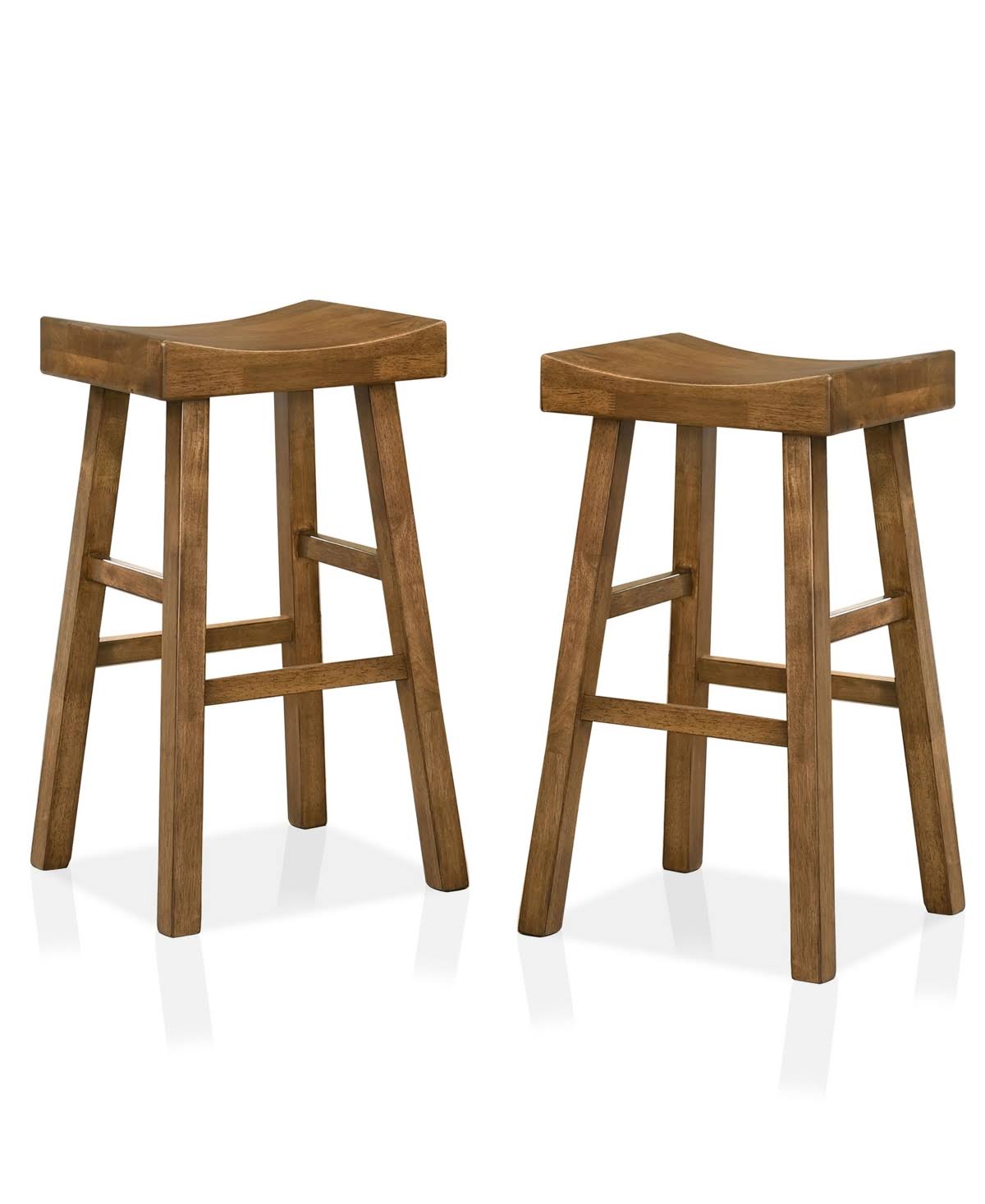 Brown Saddle Bar Stool, Set of 2 X443