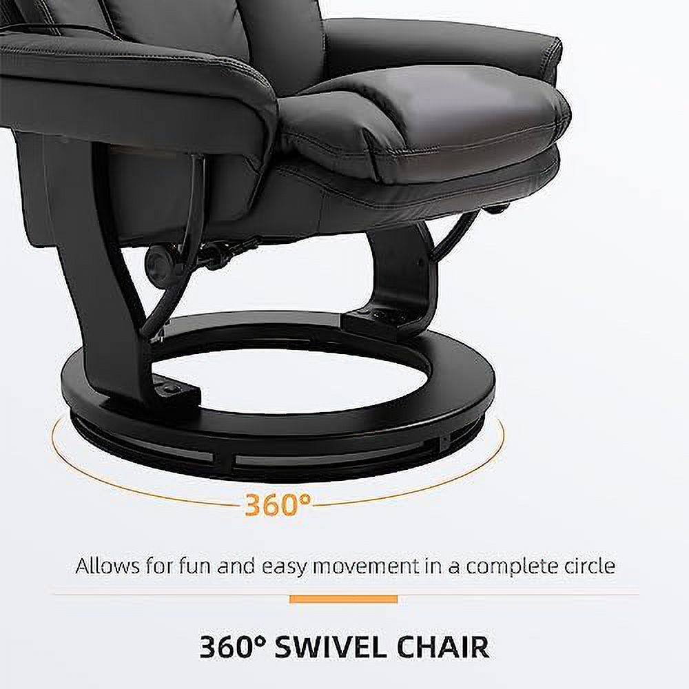 Brown PU Leather Massage Recliner Chair with Ottoman Z655936