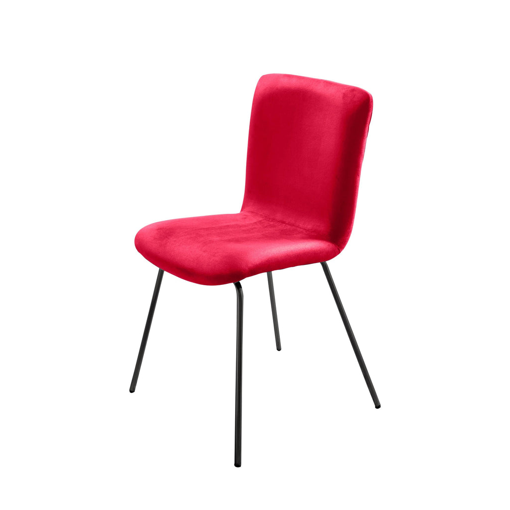 Set of 2 Velvet Dining Chair with Black Metal Legs A952