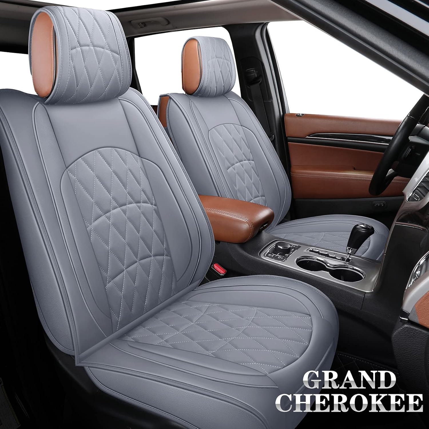 Black Leather Front Seat Covers 2 PCS O555