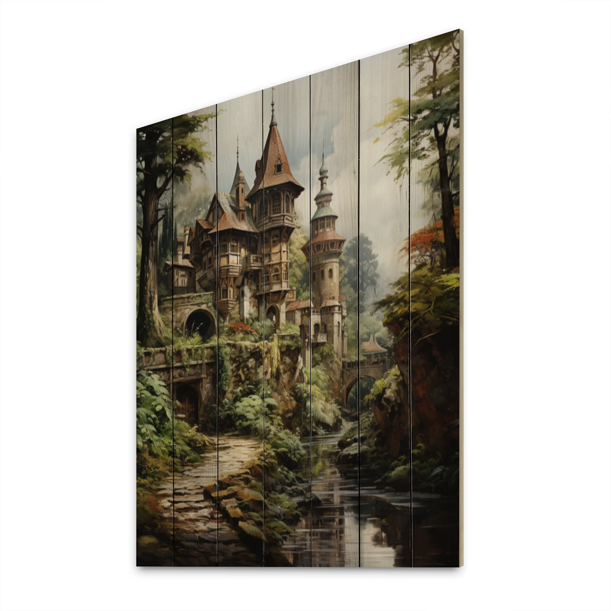 Rustic Wall Art Print on Natural Pine Wood Y84957