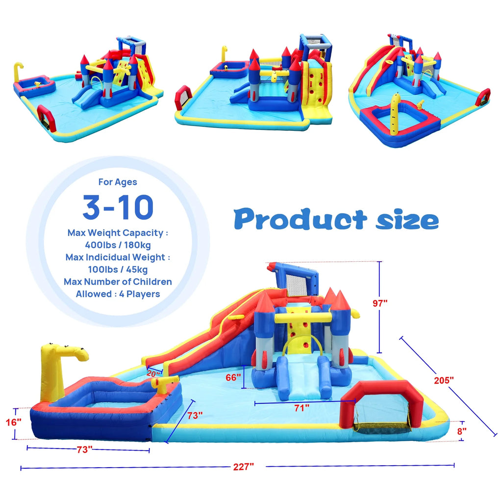 10 in1 Inflatable Water Park with Splash Pool R639038