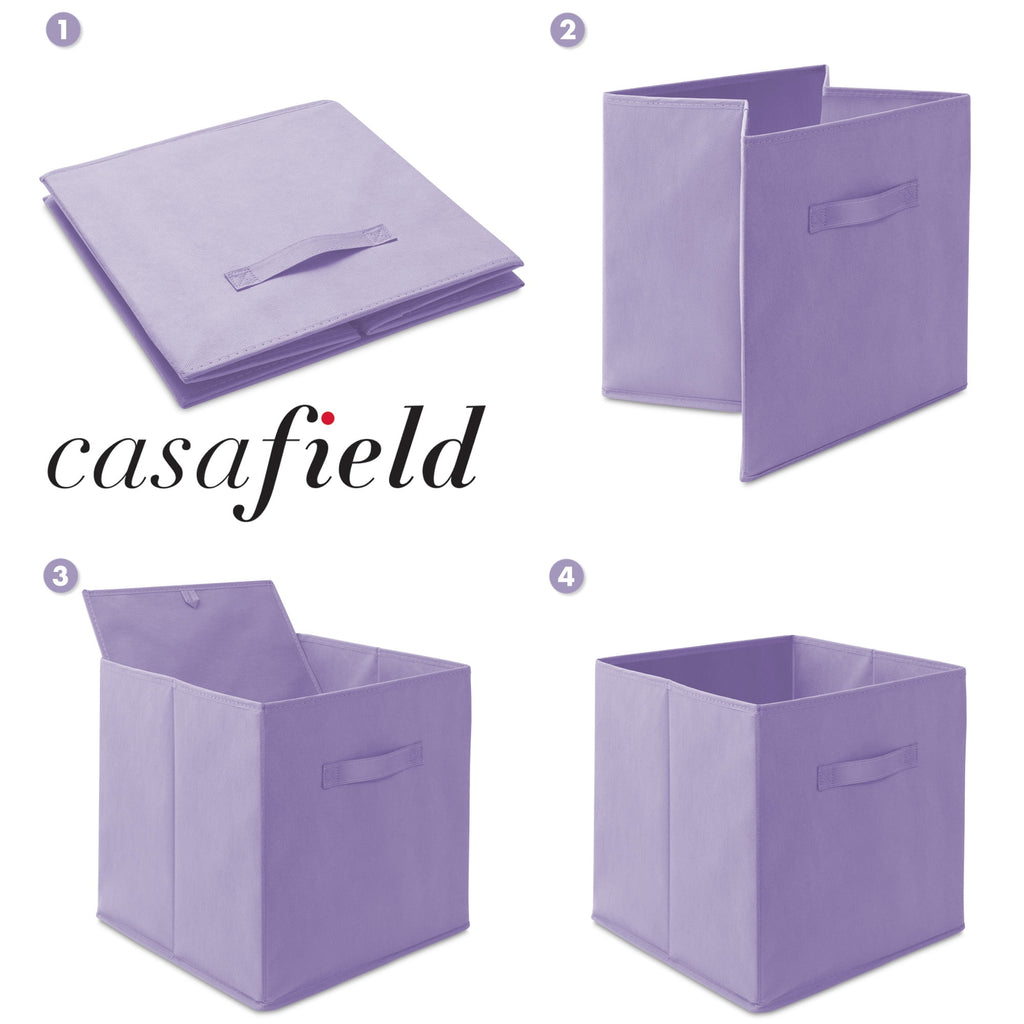 Set of 6 Fabric Storage Cube Bins, Lavender Purple U3541