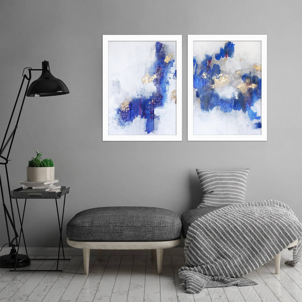 2 Piece White Framed Print Set O17722
