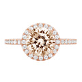 Champagne Simulated Diamond Halo Ring Size 10.75 A625455