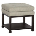 Oyster/Almond Buff Tufted Square Ottoman with Storage T555911