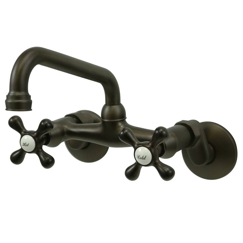 Victorian Two Handle Wall Mount Kitchen Faucet, 7inch, Oil Rubbed Bronze C17205