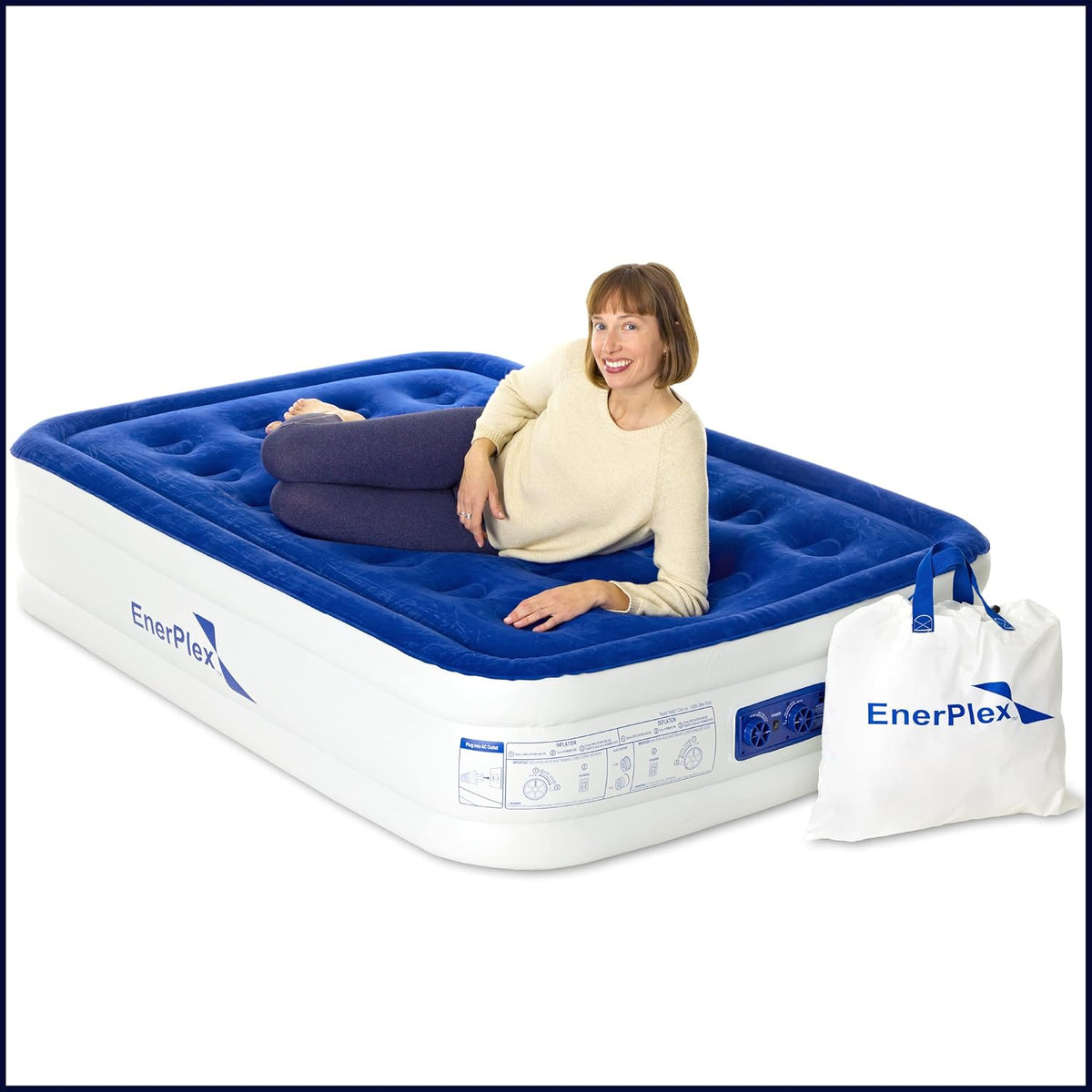 Luxury Queen Inflatable Air Mattress with Built-in Dual Pump J209