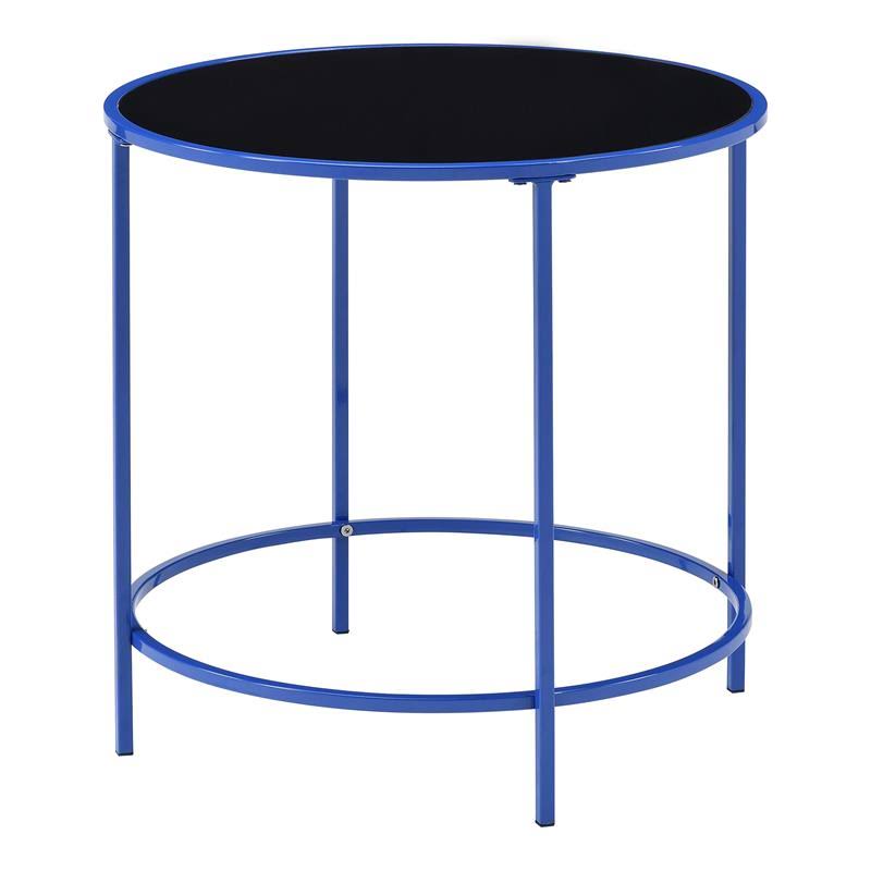Blue Glass Top Side Table S901655