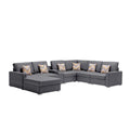 Gray Fabric Reversible Sectional with Storage Console Q89630