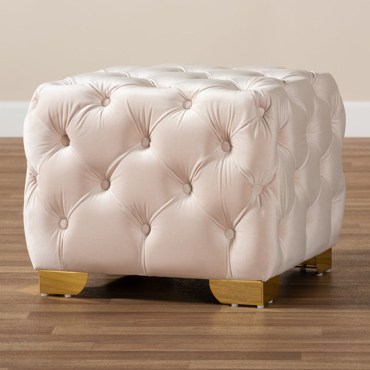 Royal Blue Velvet Ottoman F900