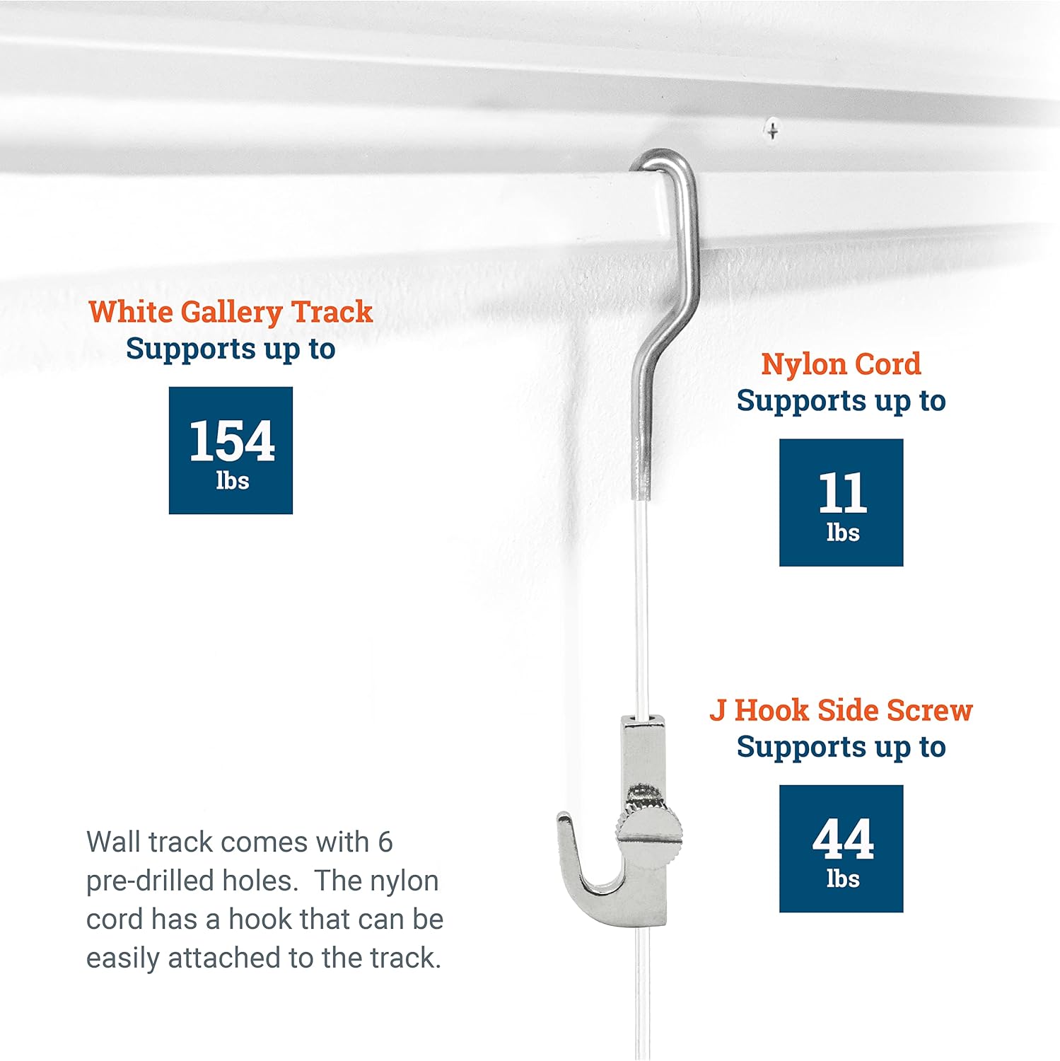 79 Inch Track Kit with Nylon Cords and Picture Hooks D69542