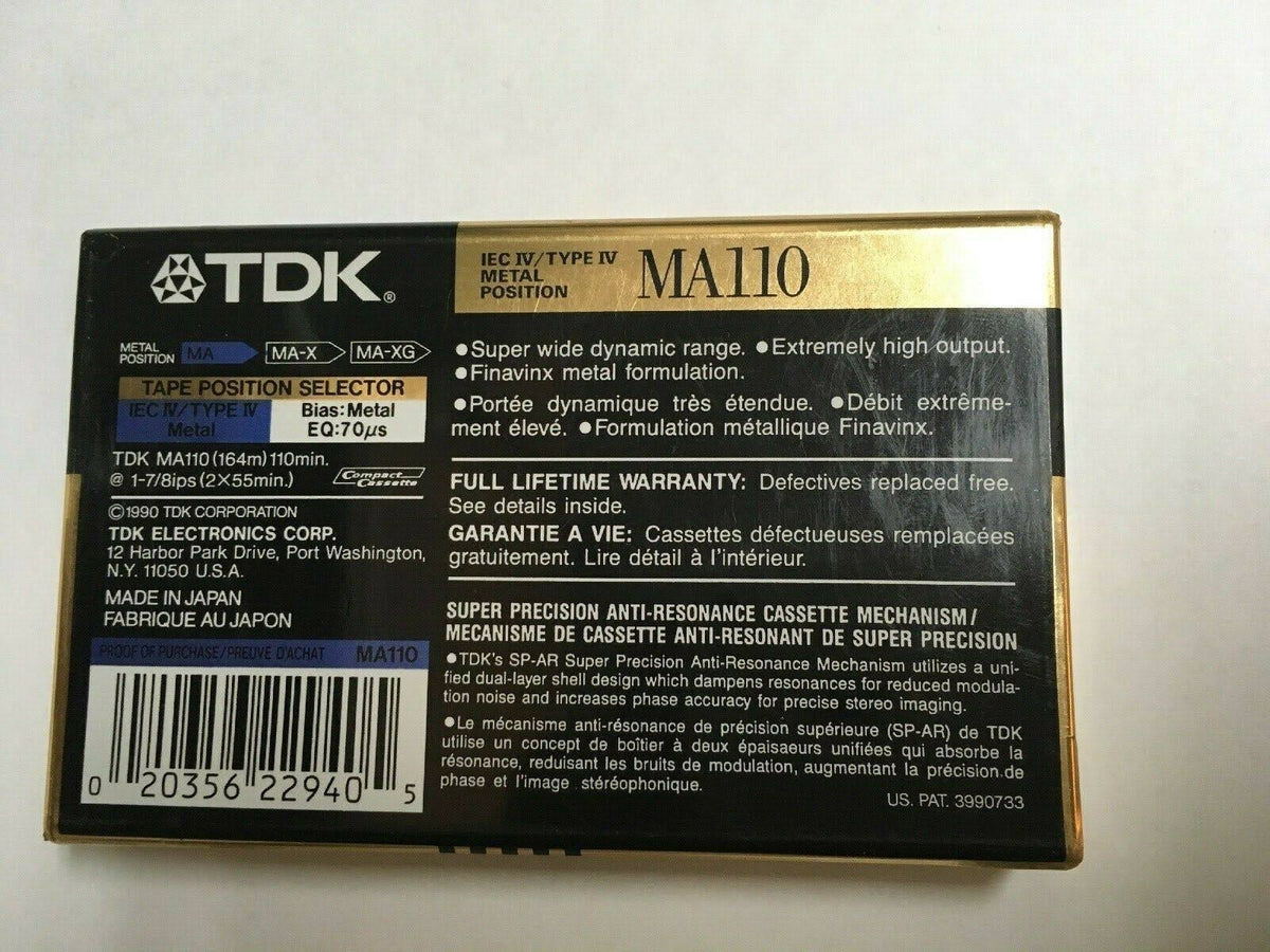 Metal Alloy Cassette Audio Type IV Metal Sealed Tape B923
