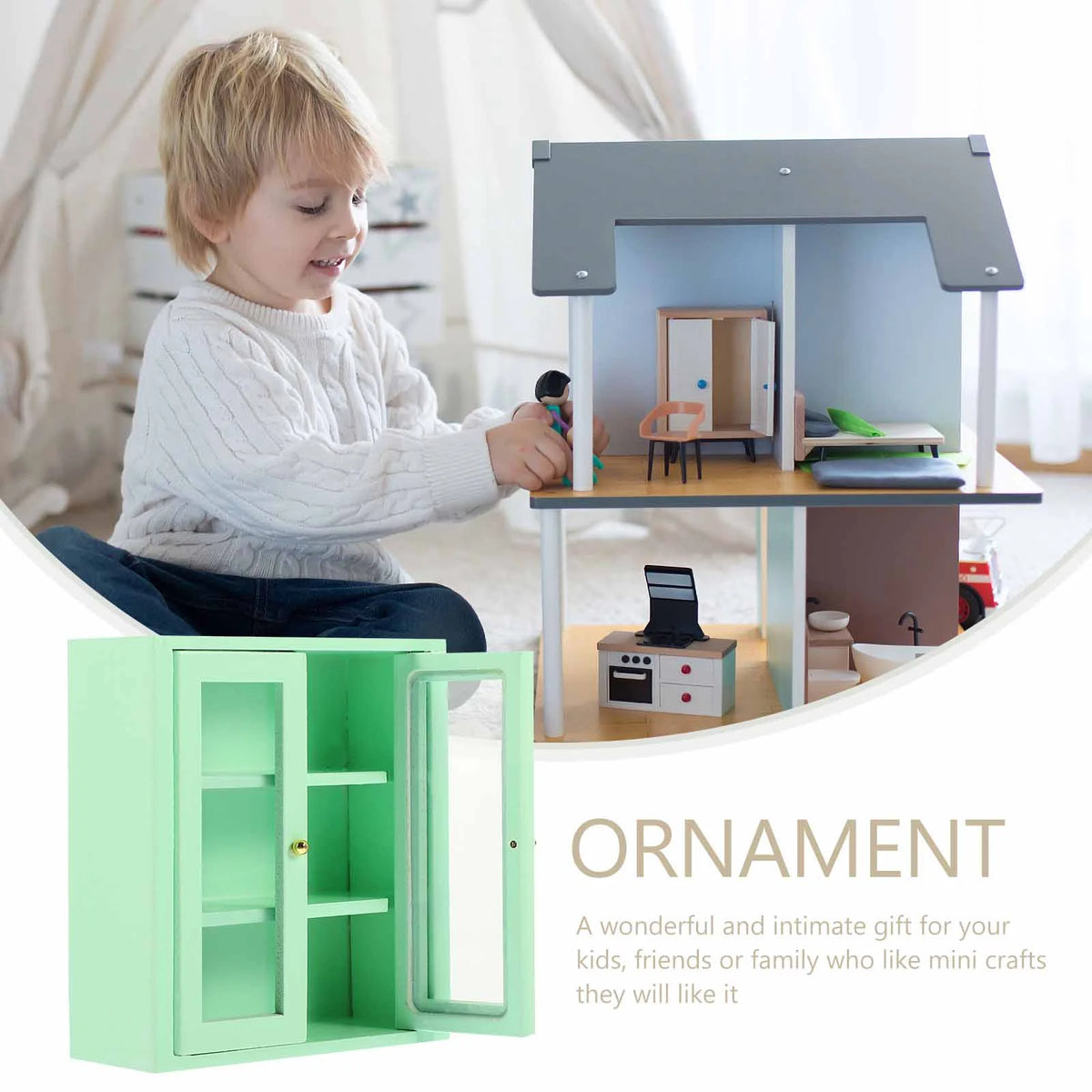 Wooden Miniature Cabinet Model Ornament K101333