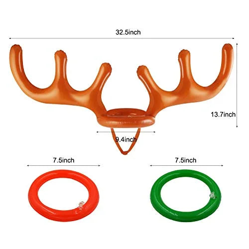 Inflatable Reindeer Antler Ring Toss Game (2 Antlers 10 Rings) S134
