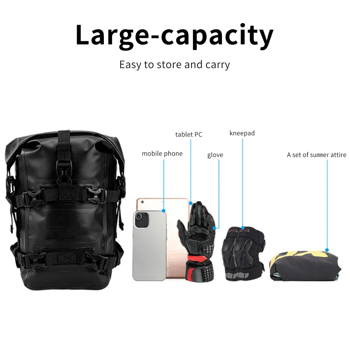 Motorcycle Bag, Waterproof 8L Frame Motorbike Side W381867