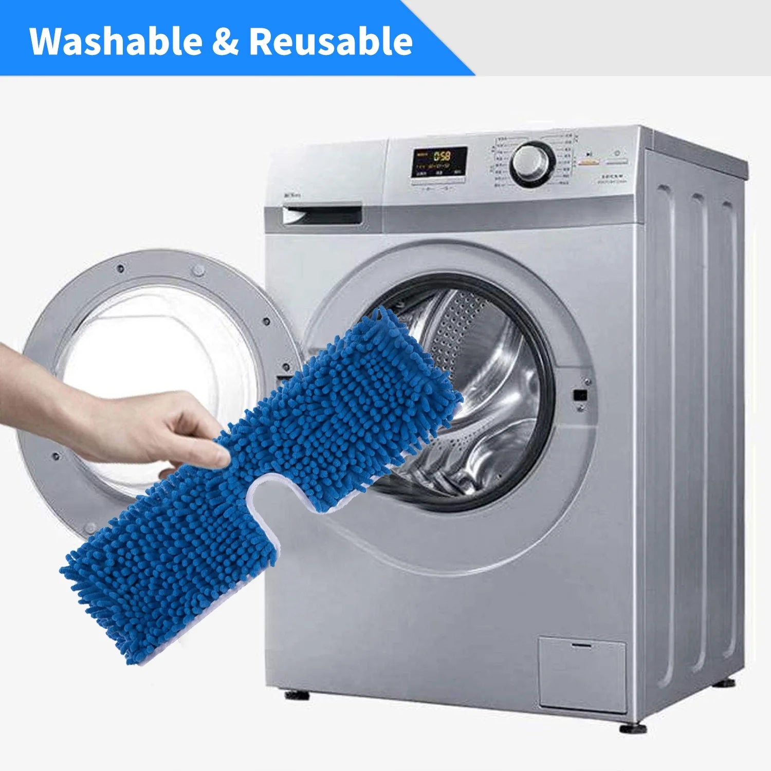 4-Pack Microfiber Replacement Mop Heads for Dual Action Mop M161951