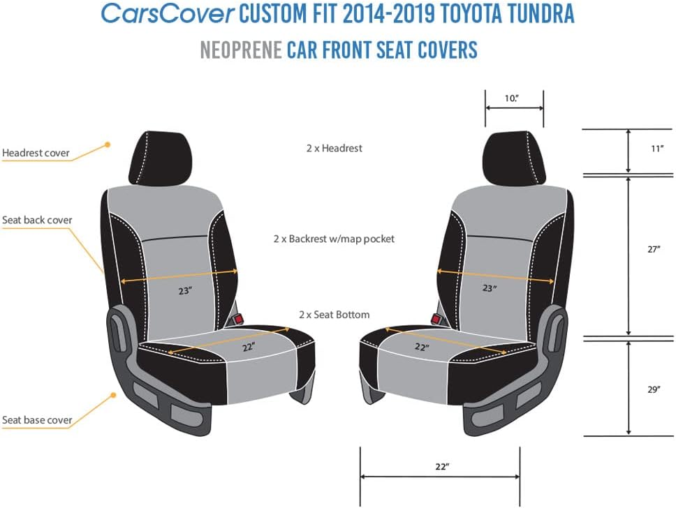 Gray & Black Neoprene Front Seat Covers V8872