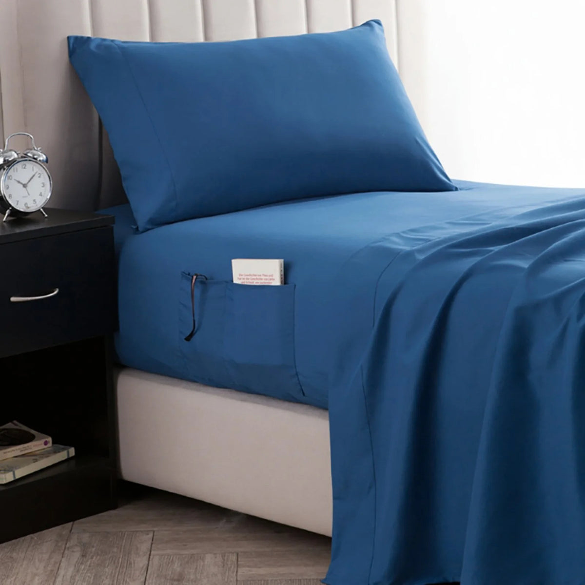 Supersoft Nightfall Navy Bedside Pocket Sheet Set G291