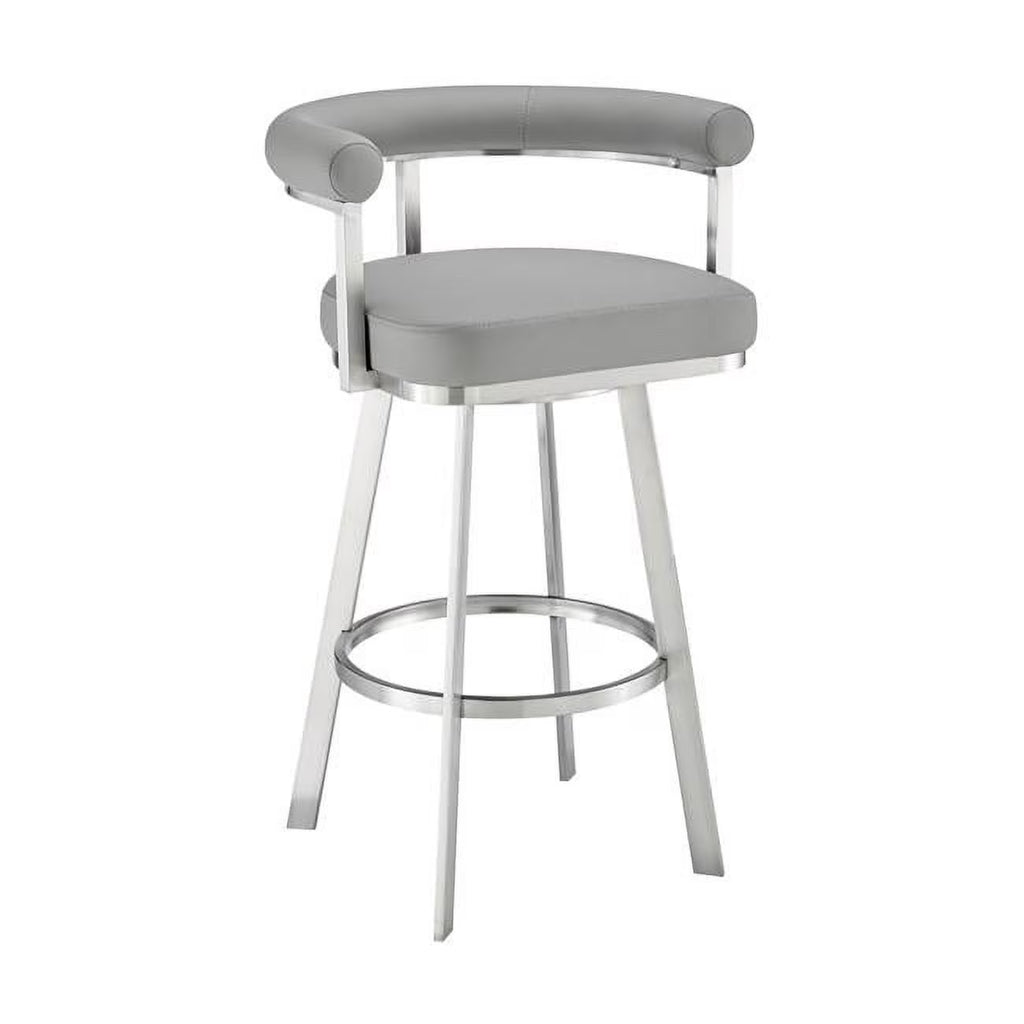 Gray/Chrome Swivel Bar Stool T6231