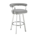 Gray/Chrome Swivel Bar Stool T6231