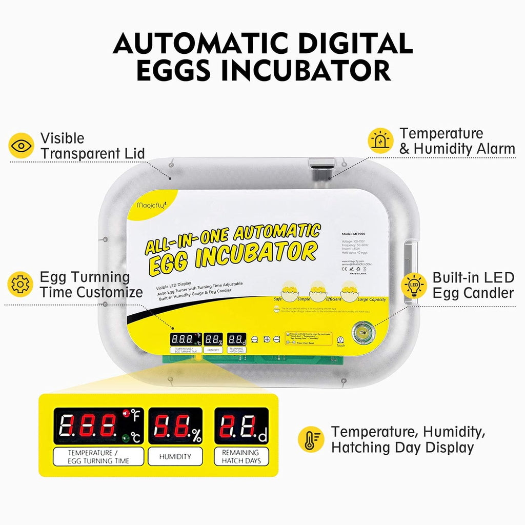 40 Egg Automatic Egg Incubator with LED Candler Y174
