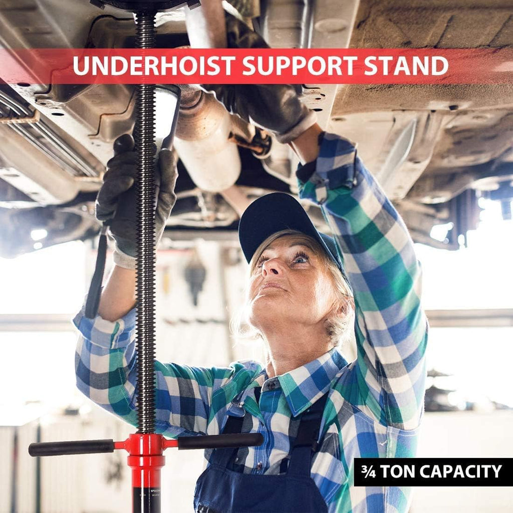 Steel Underhoist Support Lift Jack Stand with 12 Inch Diameter Base 3/4 Ton Capacity F629093