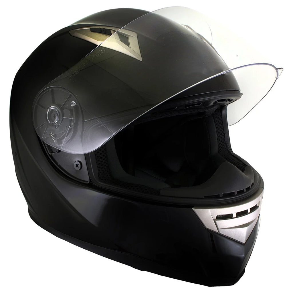 Gloss Black Full Face Motorcycle Helmet with Intercom S98986