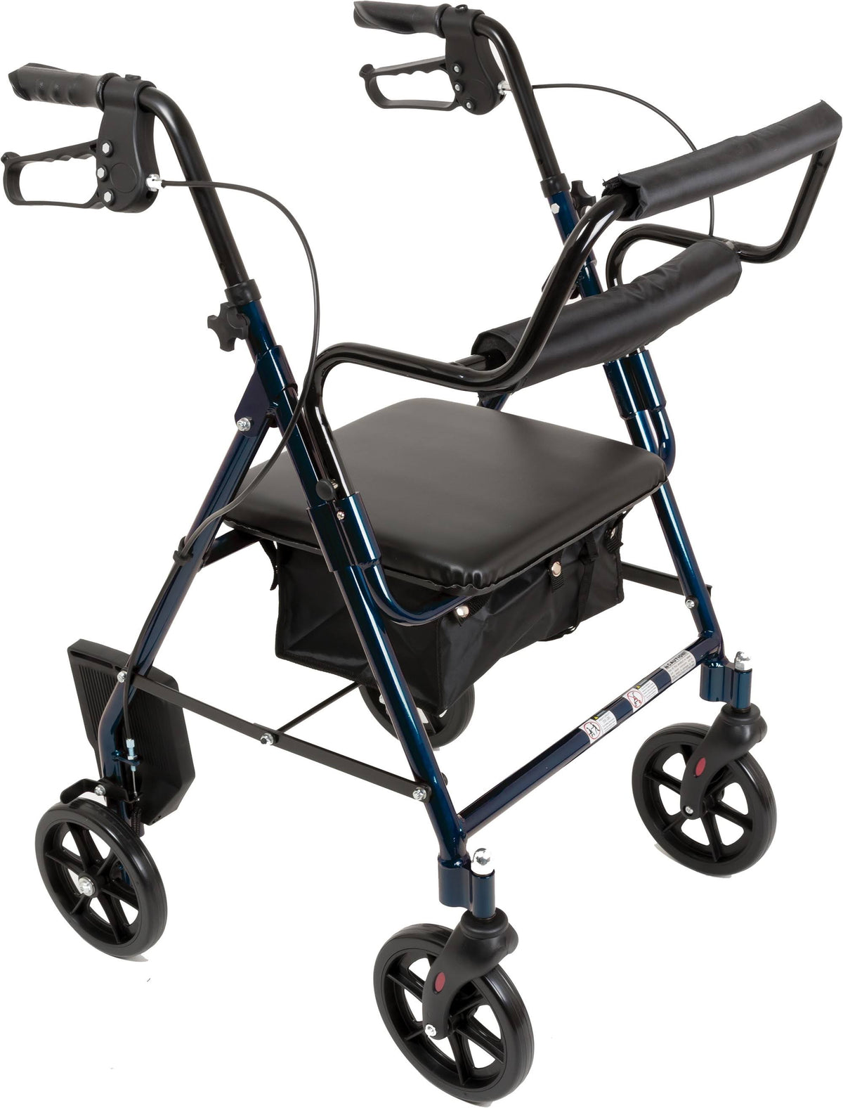 Blue Transport Folding Rollator Walker with Seat & Wheels P742832