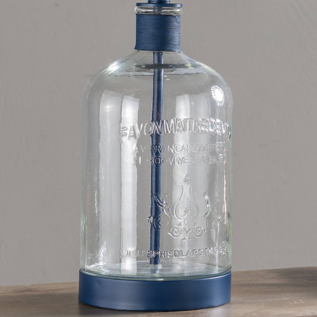 Clear Blue Glass Table Lamp N3068