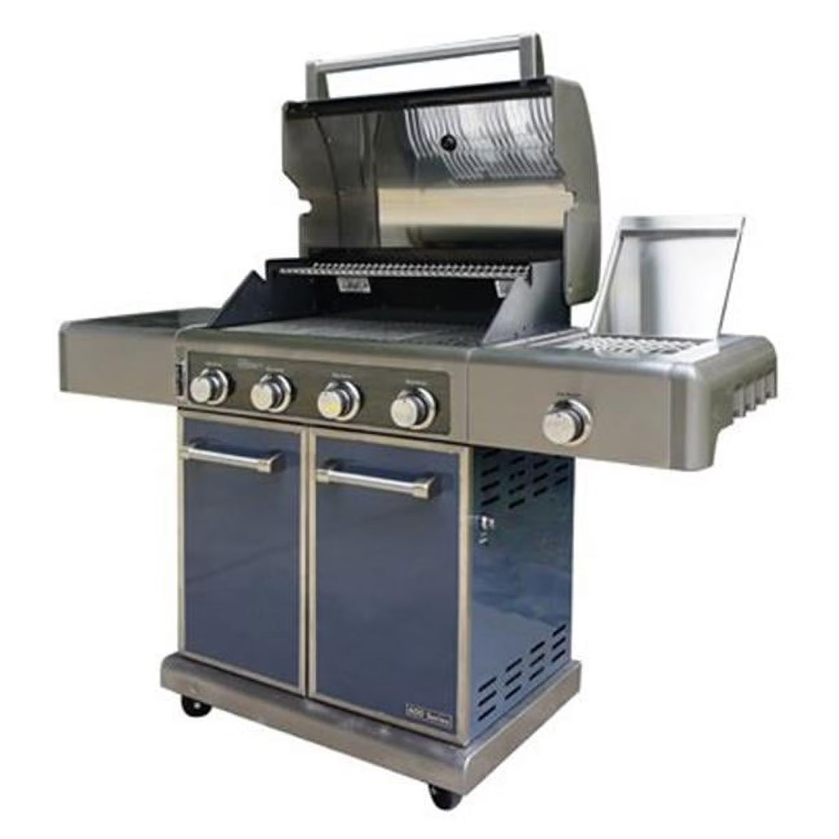 4 Burners Gas Grill with Side Burner, 64,000-BTU, Gunmetal P638