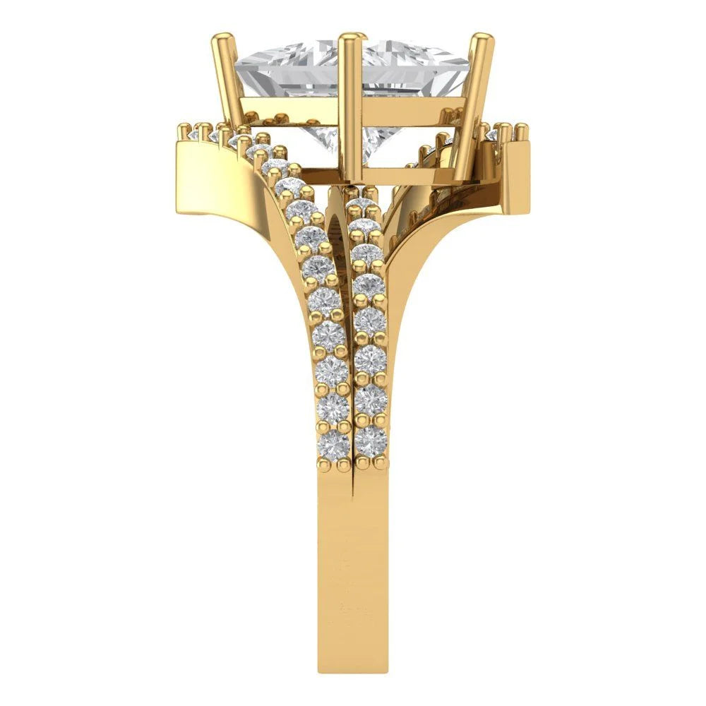 14k Yellow Gold Solitaire Ring with Accents J772745