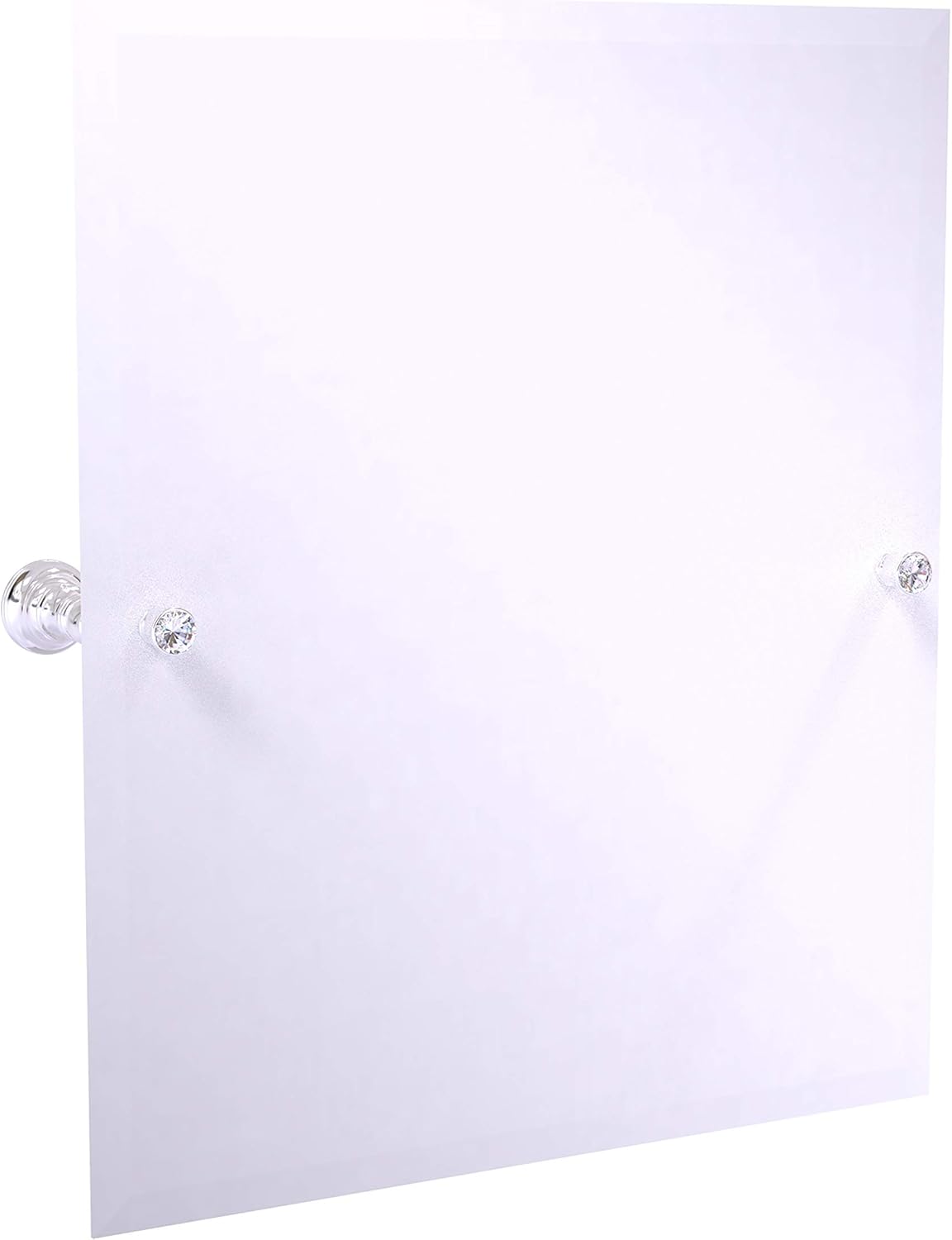 Polished Chrome Frameless Rectangular Tilt Beveled Edge Wall Mirror Y490456