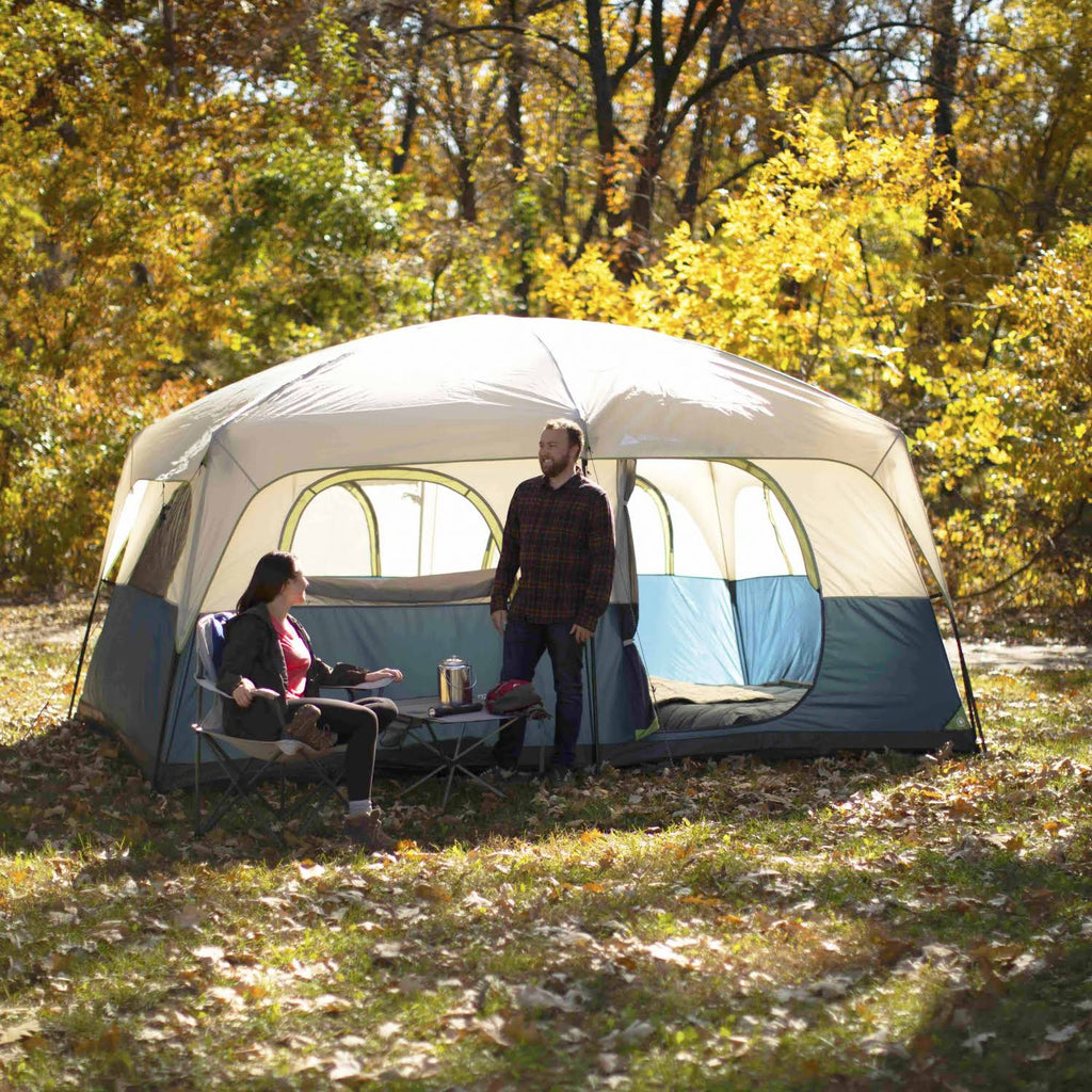 10 Person 2 Room Straight Wall Family Cabin Tent R7418