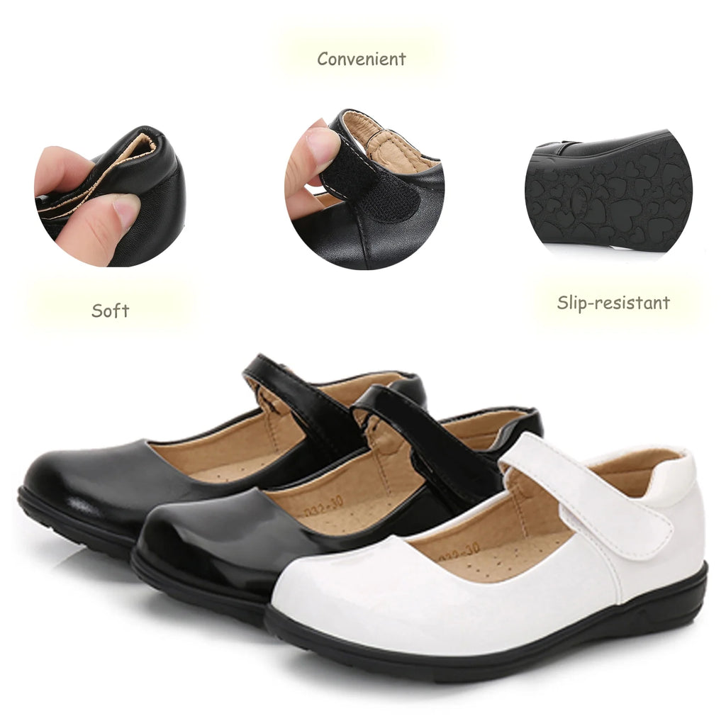 Black Mary Jane Flats School Uniform Dress Shoes V32916