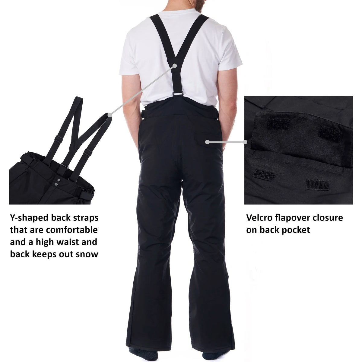 Waterproof Snowboard Ski Snow Pants with Removable Suspenders B8429